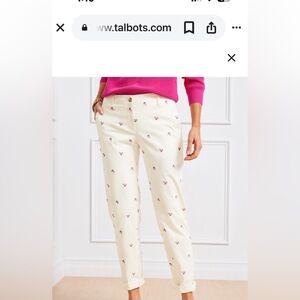 Talbots relaxed chino embroidered pants